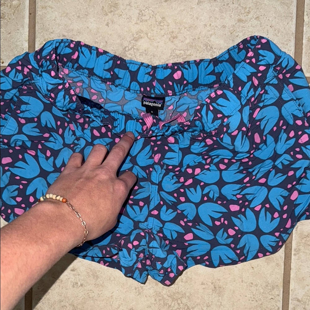 Patagonia Blue and Pink Floral Shorts